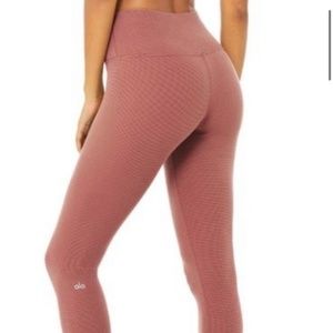 alo yoga micro waffle legging chestnut